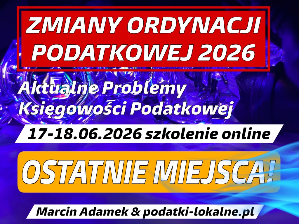 Promotional graphic for an online seminar focused on tax ordinance changes in 2026, featuring vibrant colors and text detailing the event dates, topics, and registration information.